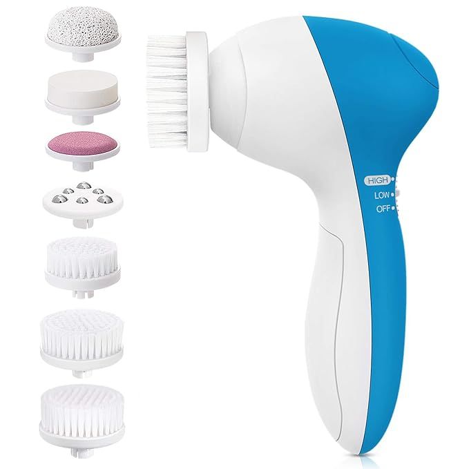 Facial Cleansing Brush [Newest 2021], PIXNOR Waterproof Face Spin Brush with 7 Brush Heads for De... | Amazon (US)