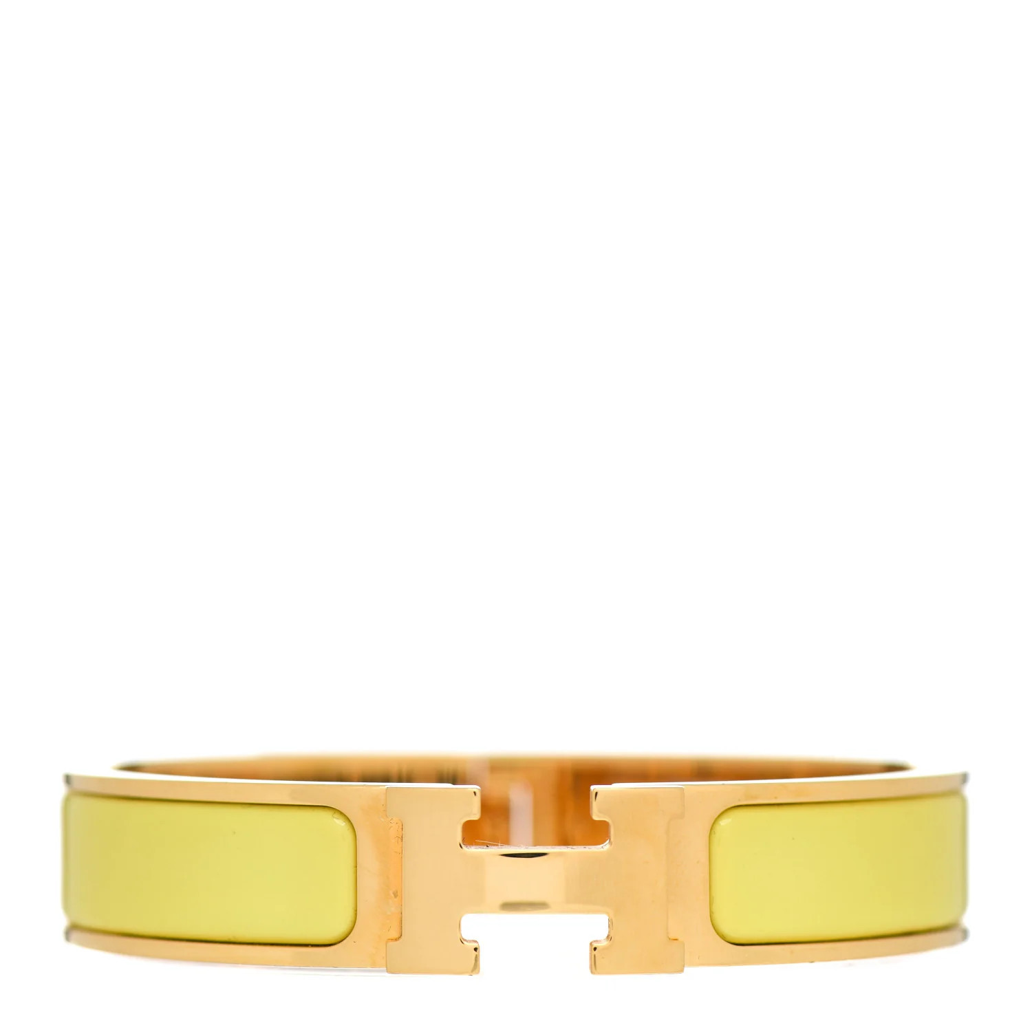 HERMES Enamel Narrow Clic Clac H Bracelet PM Jaune Citron | FASHIONPHILE | FASHIONPHILE (US)
