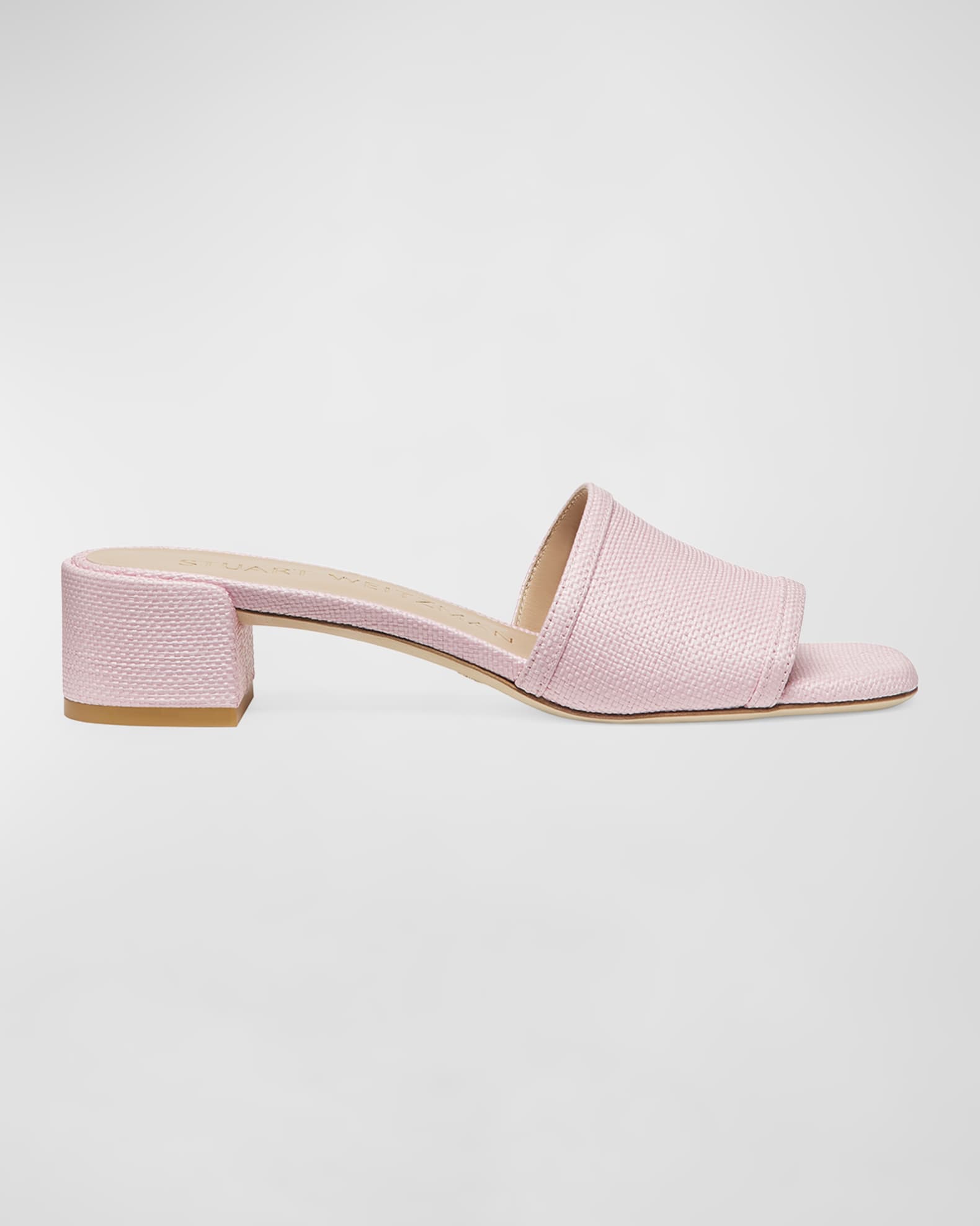 Cayman Linen Block-Heel Mule Sandals | Neiman Marcus