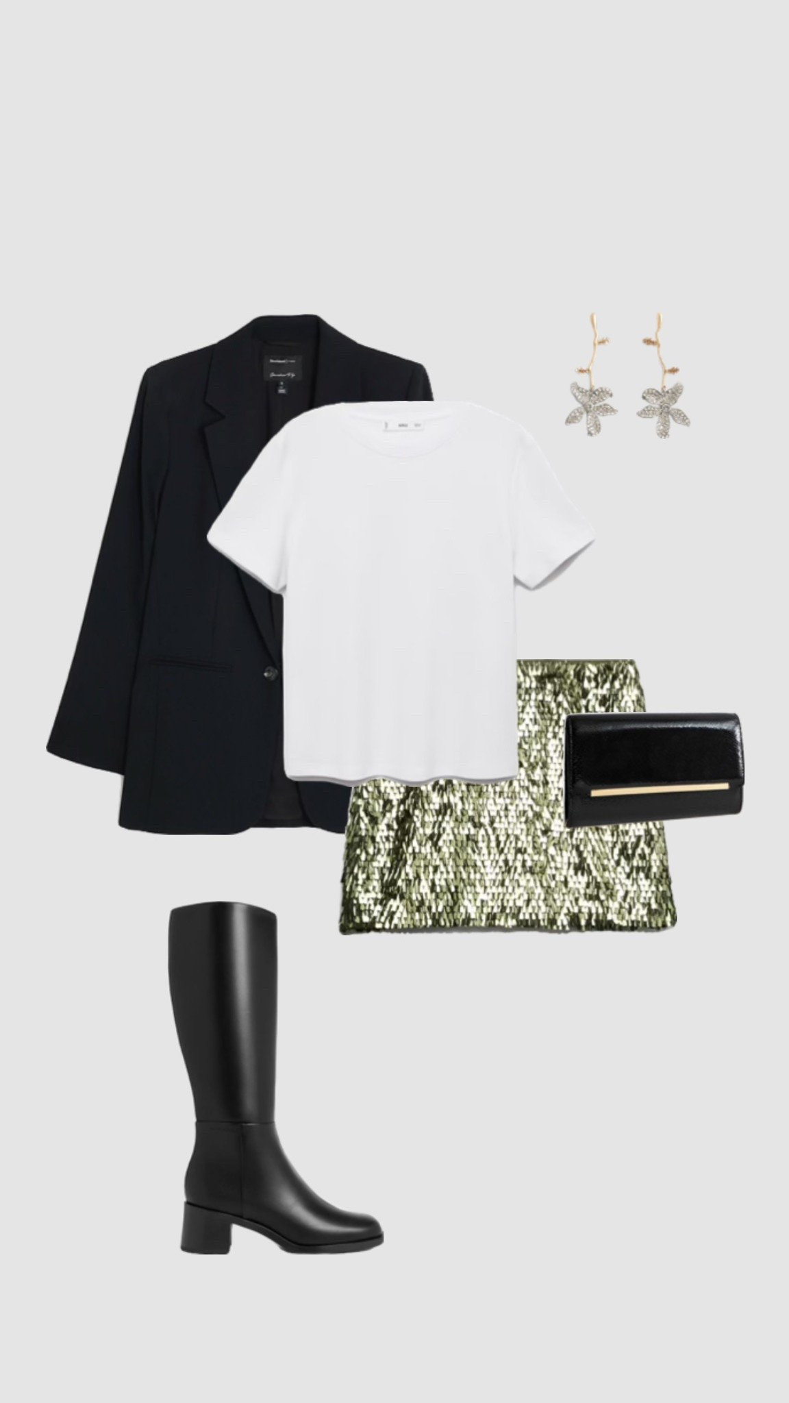 Get 15% off Charles & Keith with code - COMAMBW15-ISMQW9CEVA   

Use code JESSIEFIR for extra %%% off boohoo 

• Christmas party outfit green sequin min skirt black blazer jacket white t-shirt going out outfits night out outfit dressy dinner date outfit New Year’s Eve party outfits Christmas Day outfit partywear gifts for her autumn winter club outfit black knee high boots • 