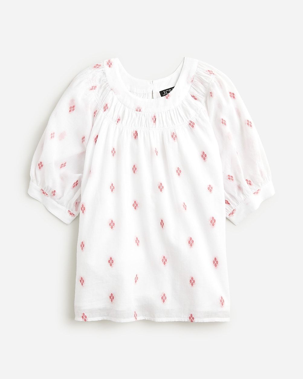 Smock-neck puff-sleeve top in dot | J. Crew US