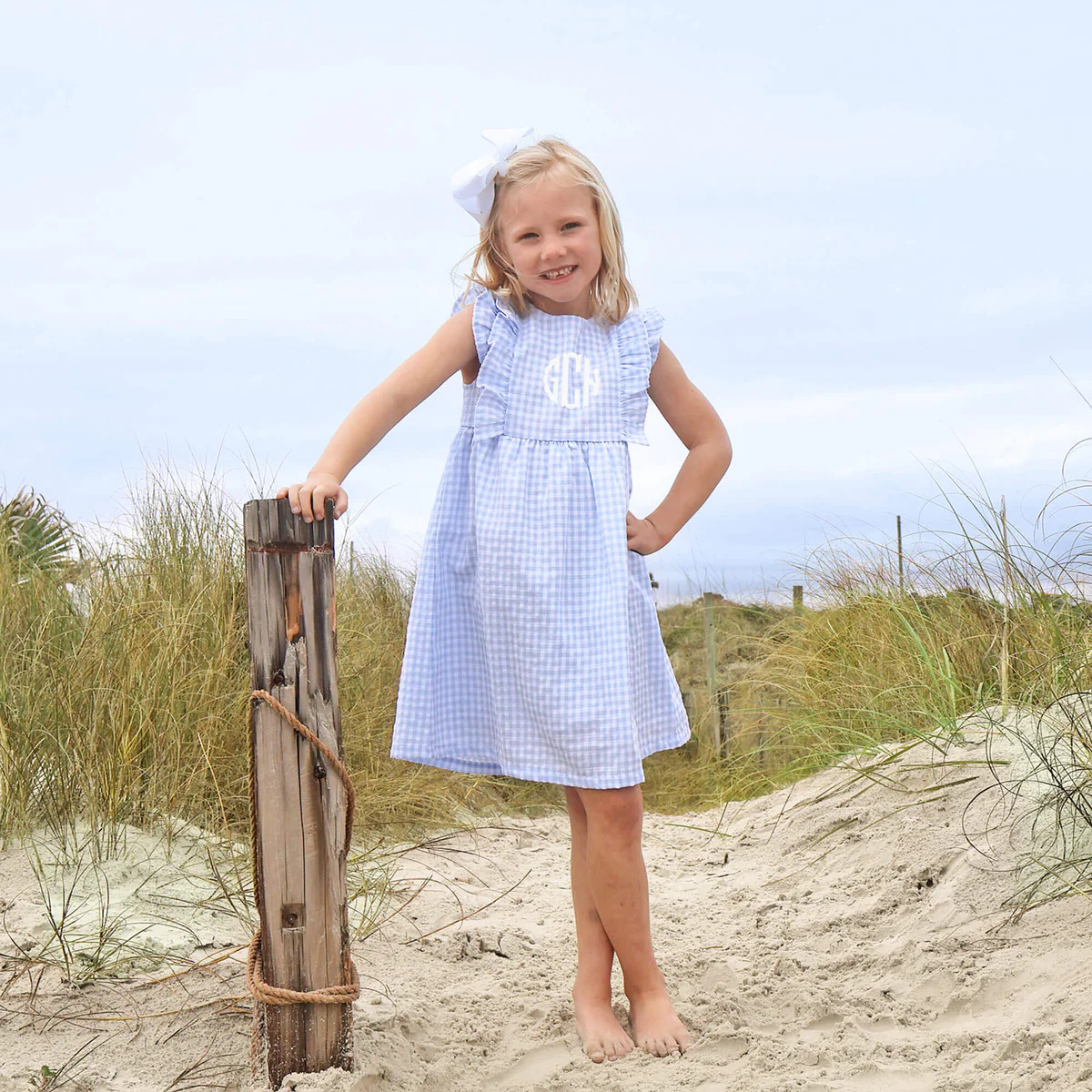 Pastel Blue Gingham Ruffle Ruffle Dress | Classic Whimsy