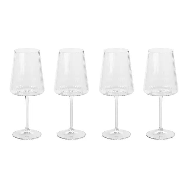 Benin Fluted Textured Wine Glasses, Set of 4 | Chairish