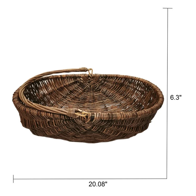 Decorative Woven Basket, Brown, 20" x 6", Easter by My Texas House | Walmart (US)