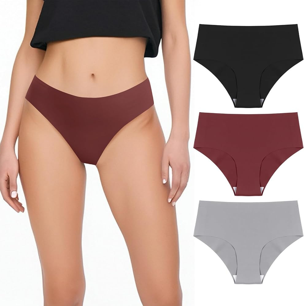 COMFELIE Women’s Seamless Panties No Show Stretchy Sexy Bikini Underwear Invisible Mid-rise Bri... | Amazon (US)