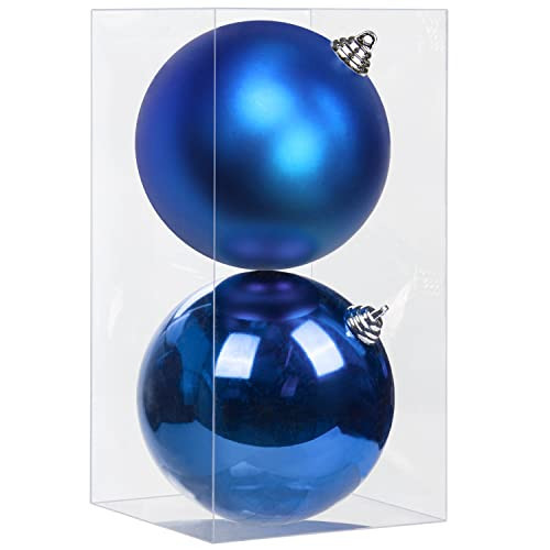 GnFlus Christmas Ornament, Large Shatterproof Blue Plastic Hanging Ornaments, 5.9" (2pcs), Classic Style, Perfect for Christmas, Birthday, New Year, Anniversary, Valentine's Day | Amazon (US)