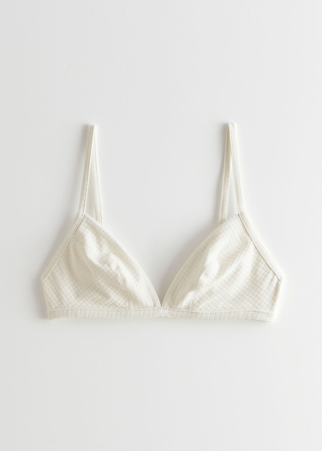 Textured Triangle Bikini Top - White | & Other Stories US