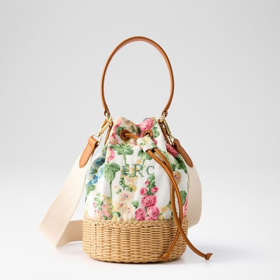 Sanderson Wicker and Canvas Bag | Mark and Graham
