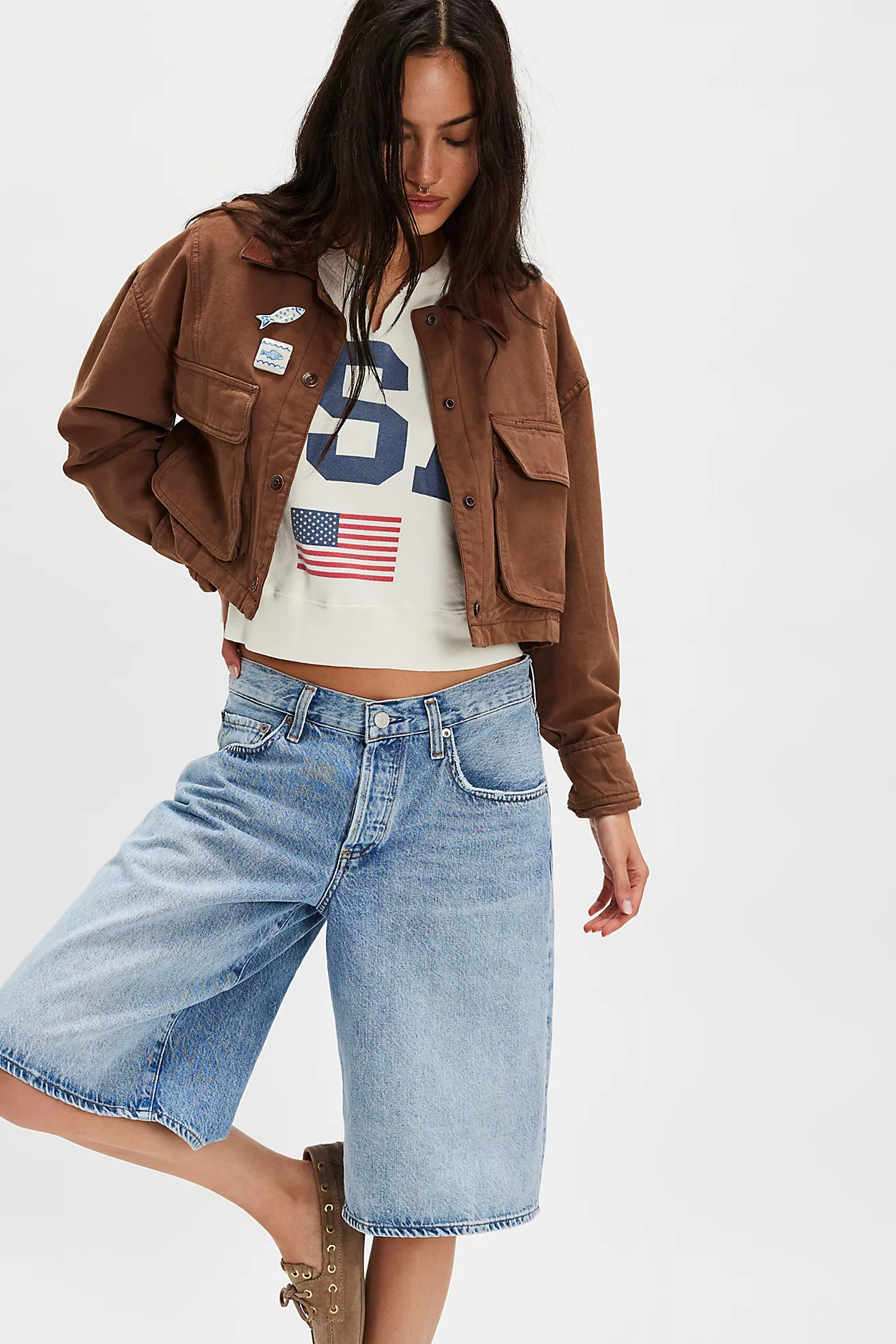 AGOLDE Baggy V-Shorts | Free People (Global - UK&FR Excluded)