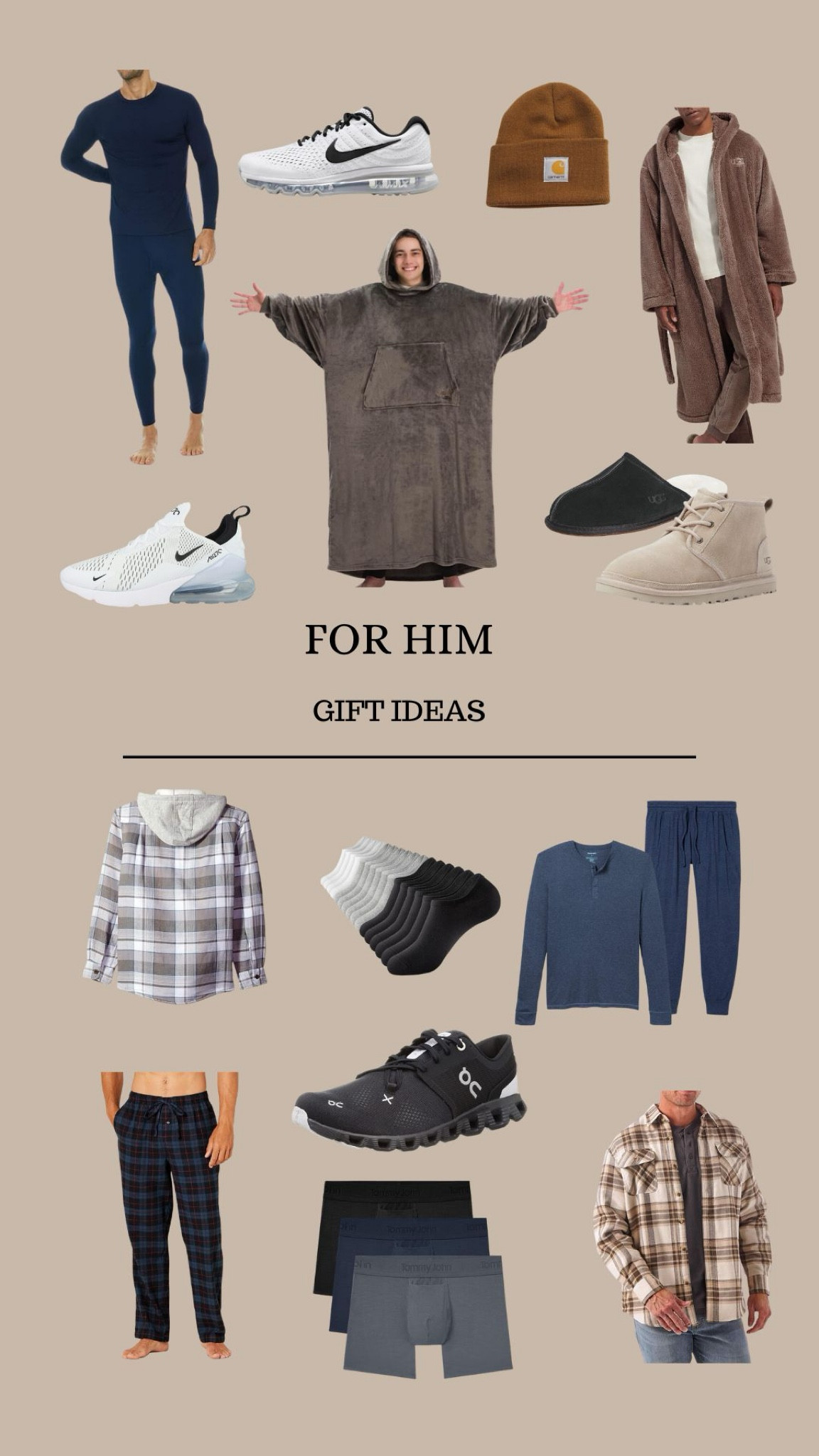 Cozy clothes & shoe gift ideas for him! 👟💙🎁

#LTKHoliday #LTKMens #LTKGiftGuide