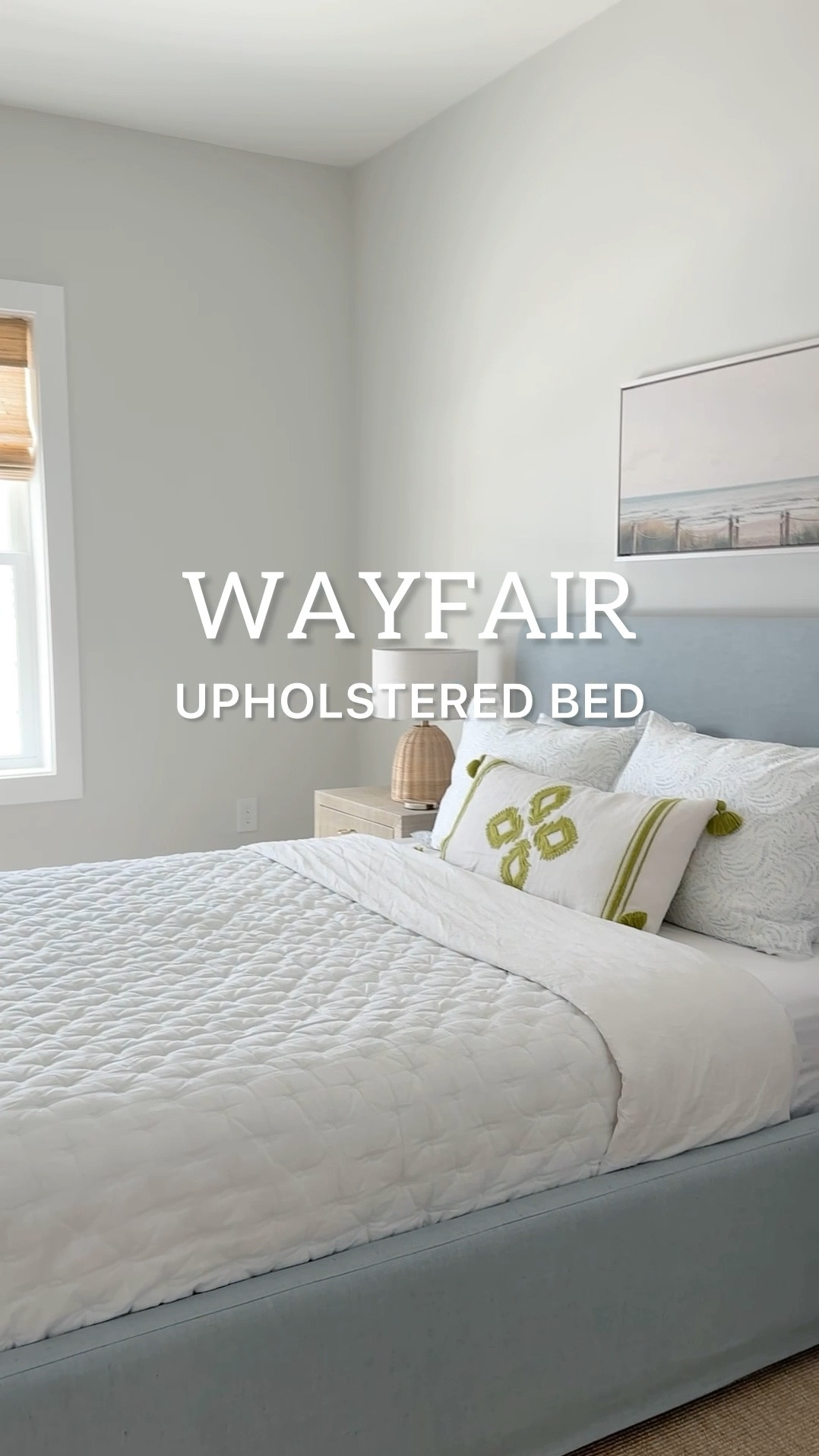 Wayfair upholstered bed on sale for Black Friday in July. Coastal blue fabric and no box spring required 

#LTKSaleAlert #LTKHome