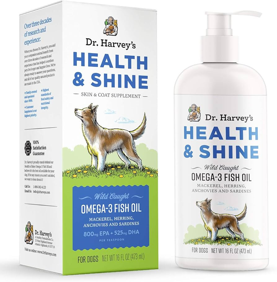 Dr. Harvey’s Health & Shine Omega 3 Fish Oil for Dogs from Wild Caught Mackerel, Herring, Ancho... | Amazon (US)