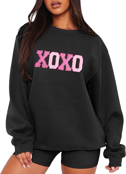 MAPICK Valentine Sweatshirts for Women Funny Letter Printed Chenille Patch Pullover Sweaters Long... | Amazon (US)