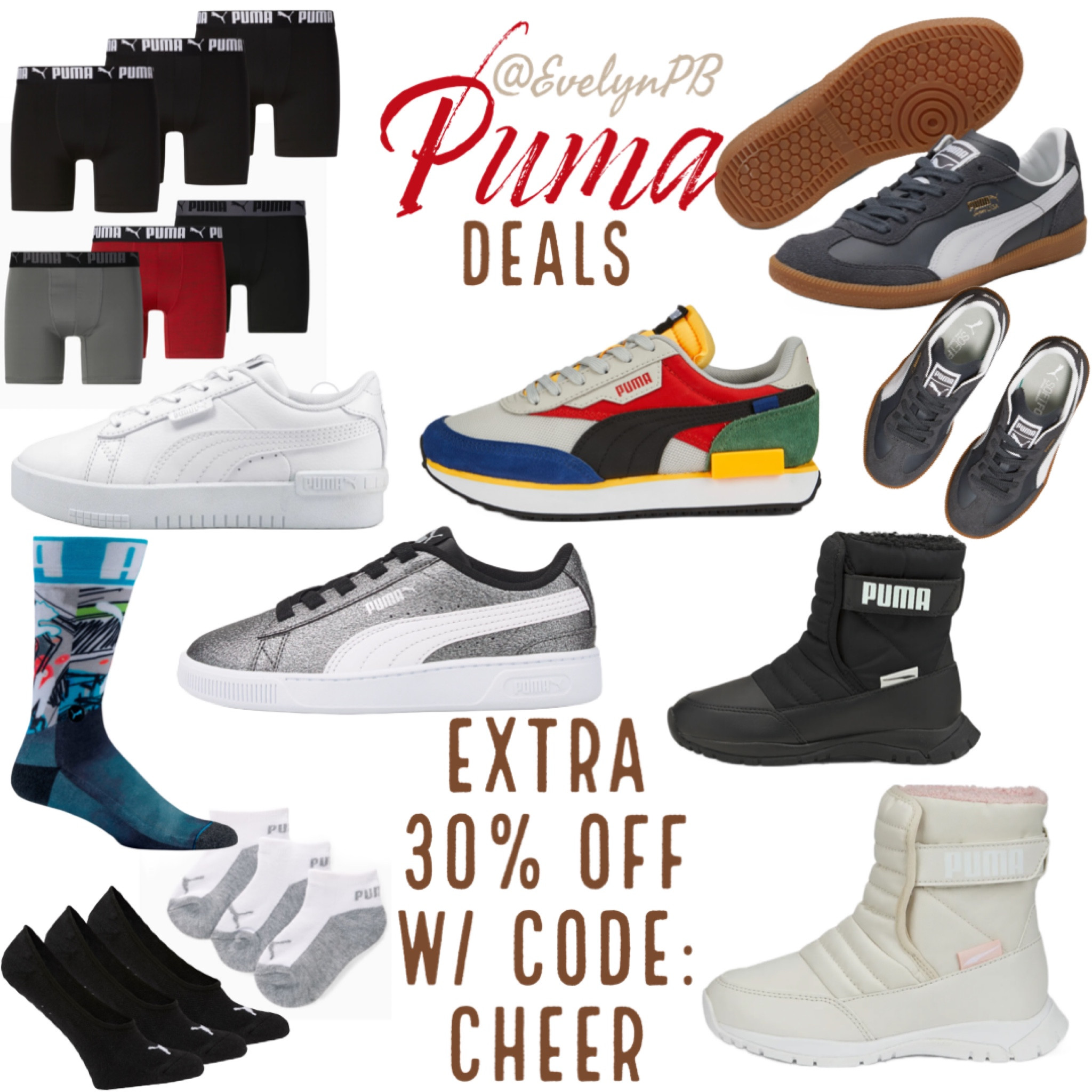 🎁 Puma Gift Ideas 💡 
Puma deals - use code CHEER for an additional 30% off 📣 🎄 

#LTKSeasonal #LTKHoliday #LTKCyberweek