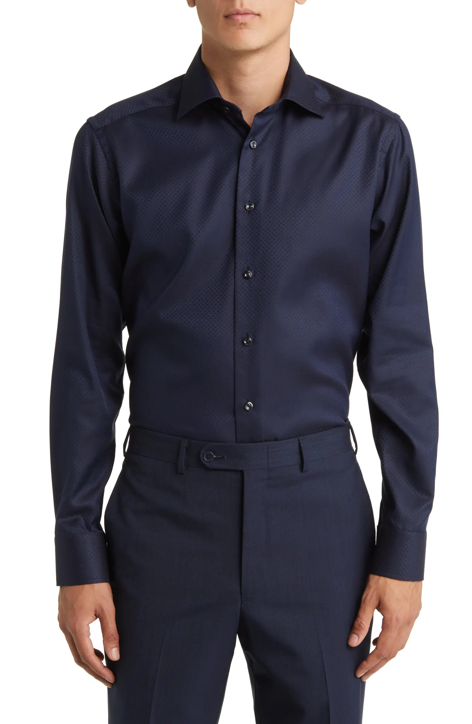 Slim Fit Diamond Weave Cotton Dress Shirt | Nordstrom