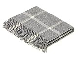 Merino Lambswool Windowpane Grey Throw Blanket | Amazon (US)