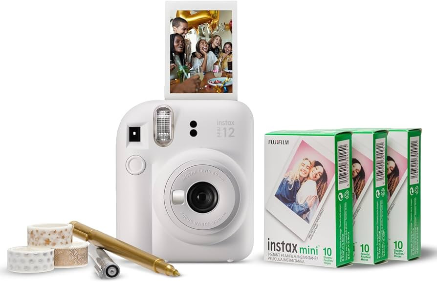 Fujifilm INSTAX Mini 12 Instant Camera Party Bundle - Clay White | Amazon (CA)
