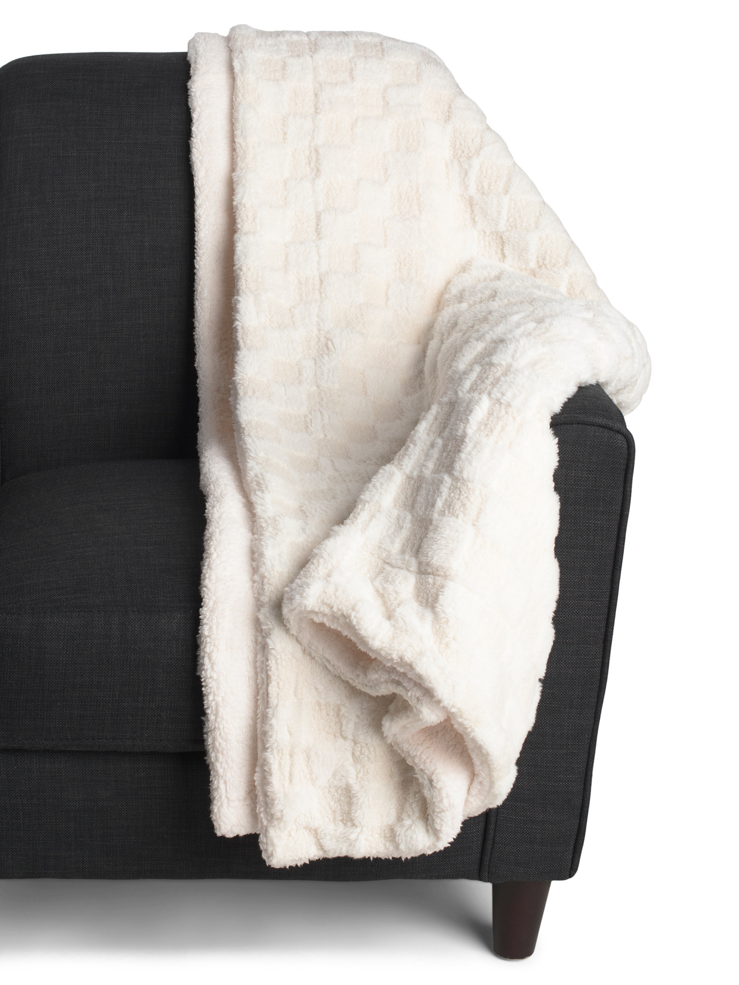 50x60 Checkerboard Throw With Sherpa Back | Bed & Bath | Marshalls | Marshalls