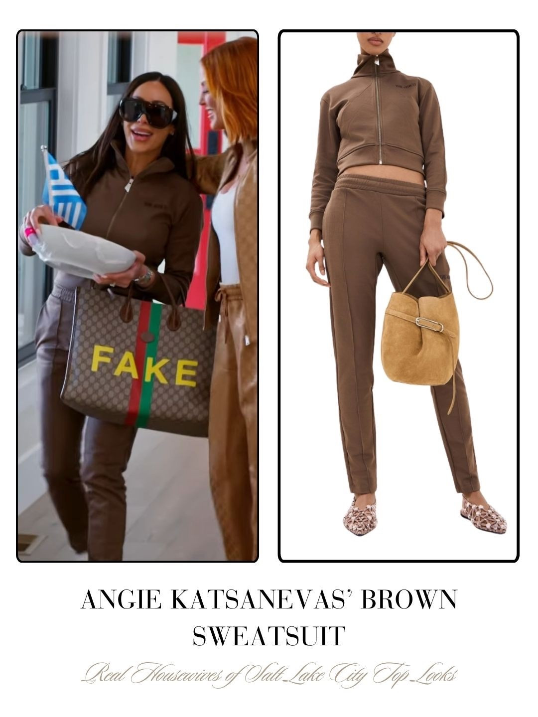 Angie Katsanevas’ Brown Sweatsuit 