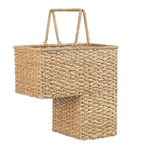 Woven Bankuan Rope Stair Basket with Handles, Natural | Amazon (US)