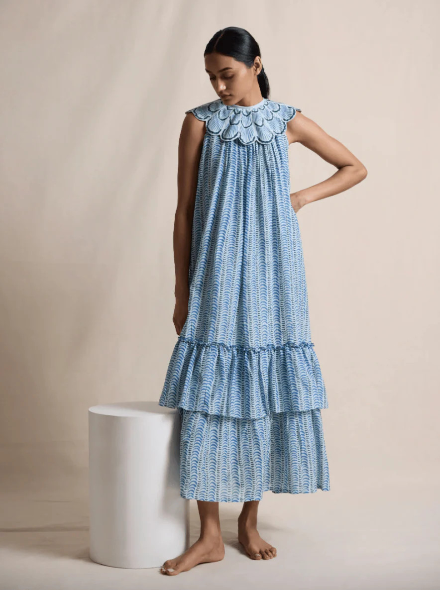 Bombshell Dress in Blue Abalone | Beau & Ro