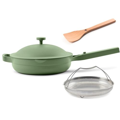 Our Place Always Pan 2.0 | 10.5" Ceramic Pan with Modular Lid, Steamer Basket & Spatula | Patented 10-in-1 Nonstick, Non-Toxic Cookware Made Without PFAS | Induction & Oven-Safe up to 450°F | Sage | Amazon (US)