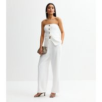 Women's White Wide Leg Tailored Trousers New Look | New Look (UK)