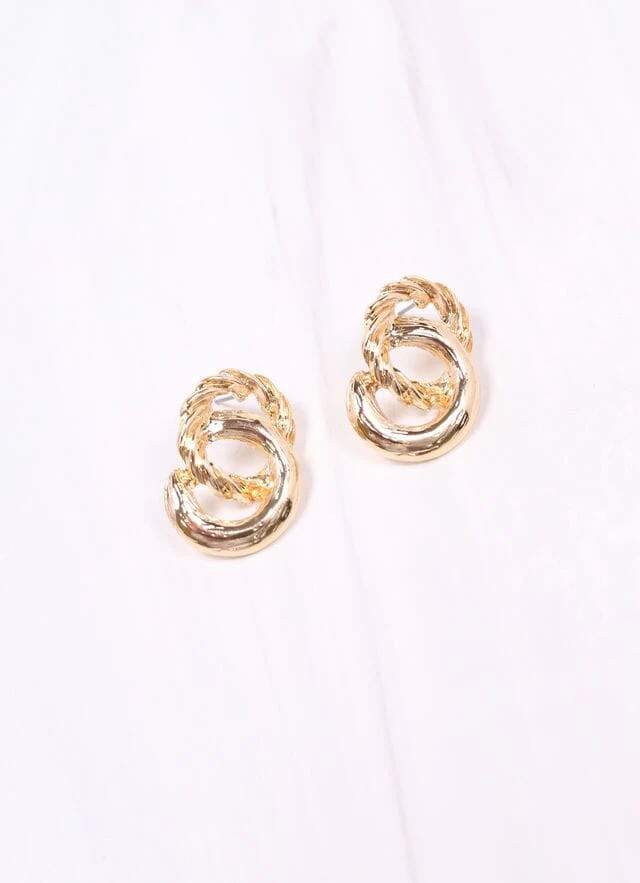 Rodger Link Drop Earring GOLD | Caroline Hill