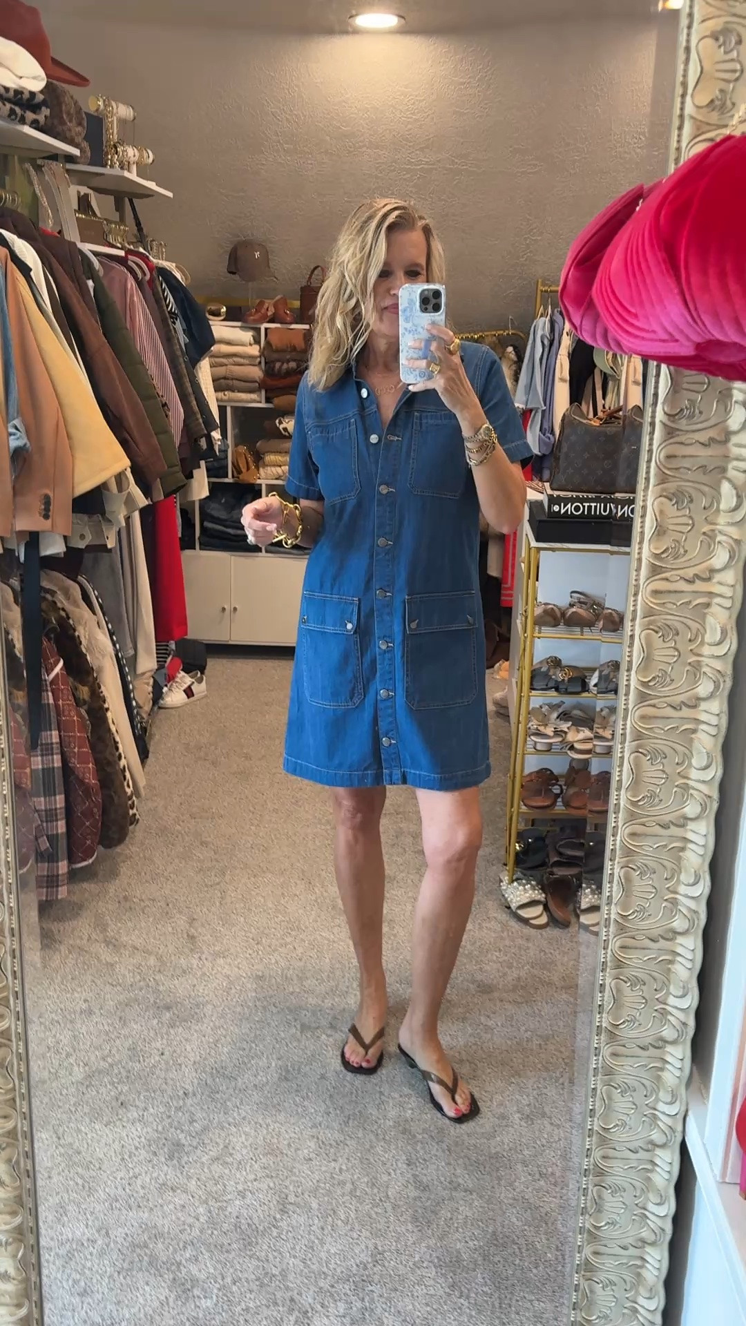 Denim dress
Easy to style -easy to wear
And so comfortable 

Denim dress tts NYDJ

Affordable Jelly kitten heels 

Gold necklaces custome name and a 14 ct paper clip chain 

Gold hoops

#LTKootd #LTKgrwm #LTKOver40