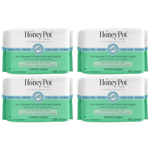 The Honey Pot Company - 120 ct - Herbal Everyday Panty Liners for Women - Infused w/Essential Oils for Cooling Effect & Organic Cotton Cover - Feminine Care - FSA & HSA Eligible | Amazon (US)