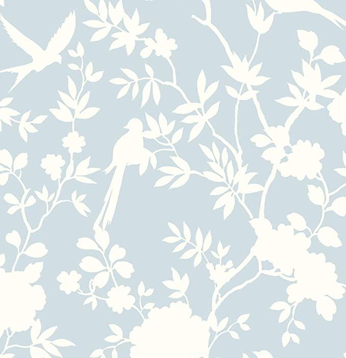 NextWall Luxe Haven Mono Toile Peel and Stick Wallpaper (Hampton Blue) | Amazon (US)