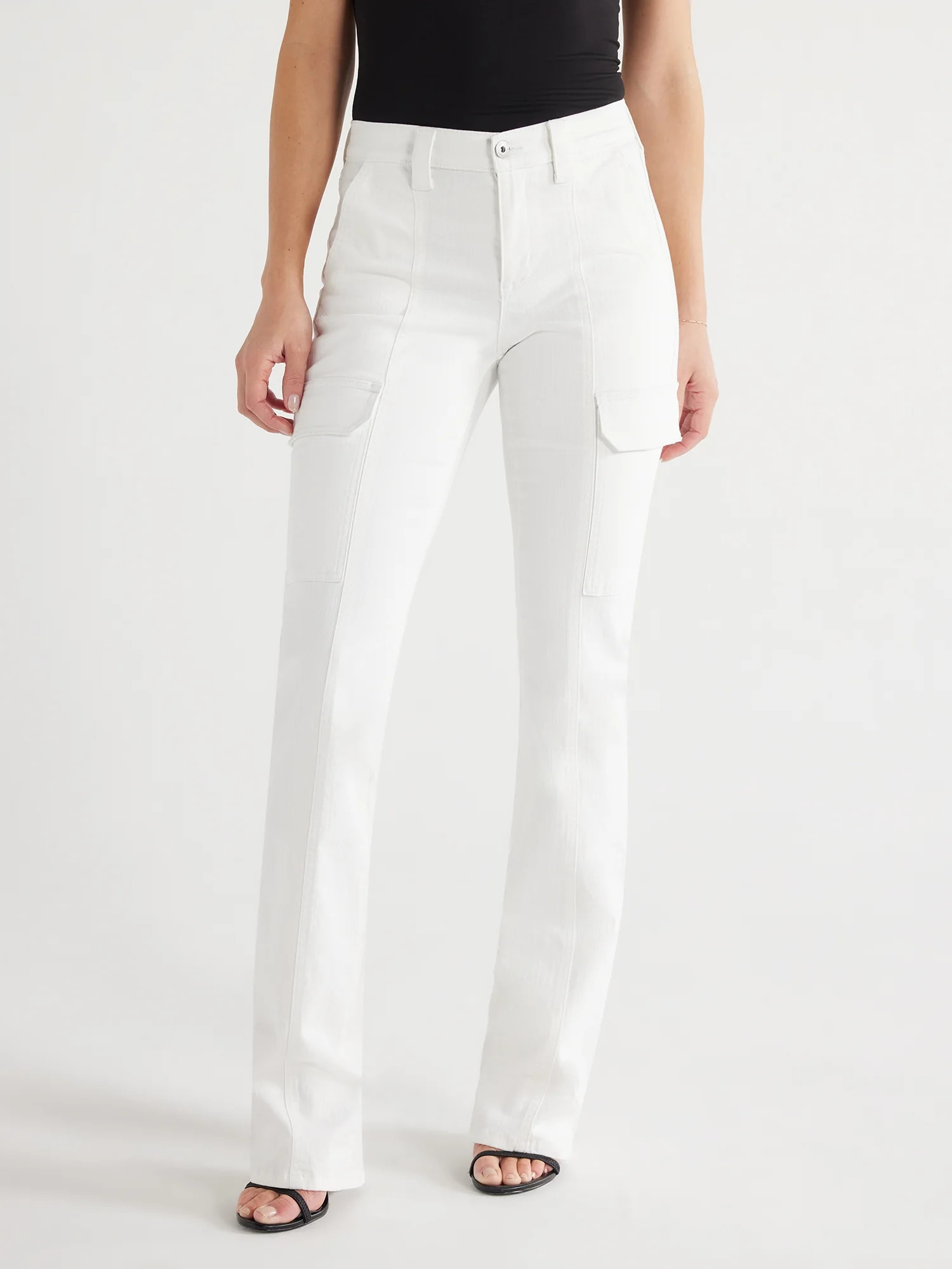 Sofia Jeans Women's Marisol Bootcut Mid Rise Cargo Jeans, 32.5" Inseam, Sizes 0-20 | Walmart (US)