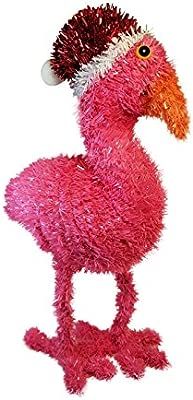 Holiday Time Flamingo Decoration for Christmas - Tinsel Flamingo with Santa Hat - Indoor Decorati... | Amazon (US)