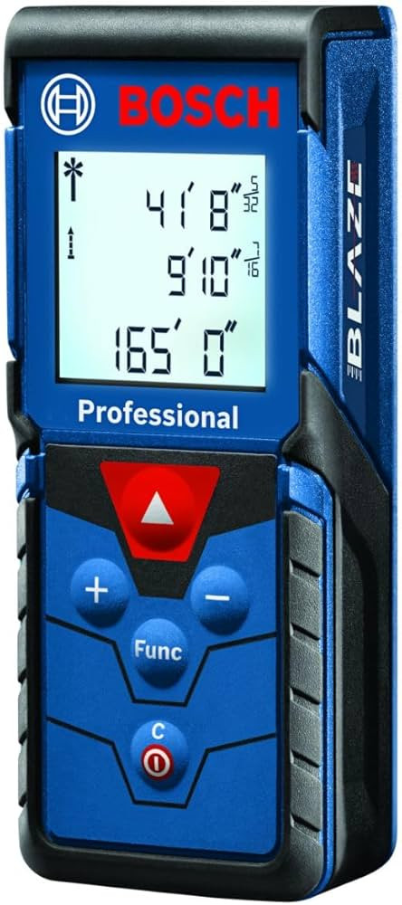 Bosch Blaze Pro GLM165-40 165ft Laser Distance Measure with Color Backlit Display | Amazon (US)