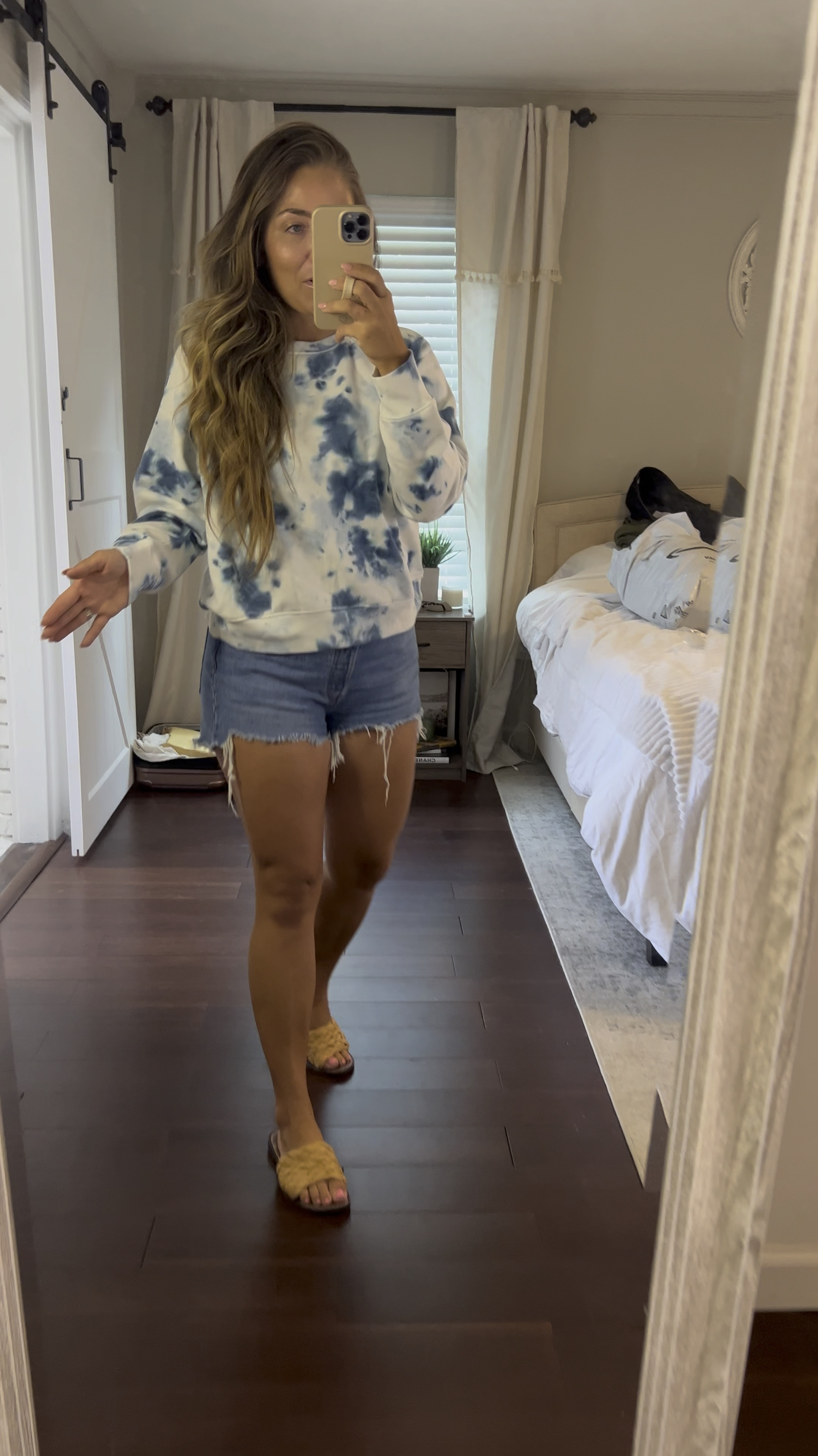 Top - in a medium
Shorts - jazz solo wash - tts
Sandals - tts

#LTKunder100 #LTKshoecrush