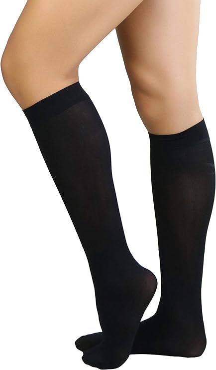 ToBeInStyle Women's Nylon Knee High Opaque Socks | Amazon (US)