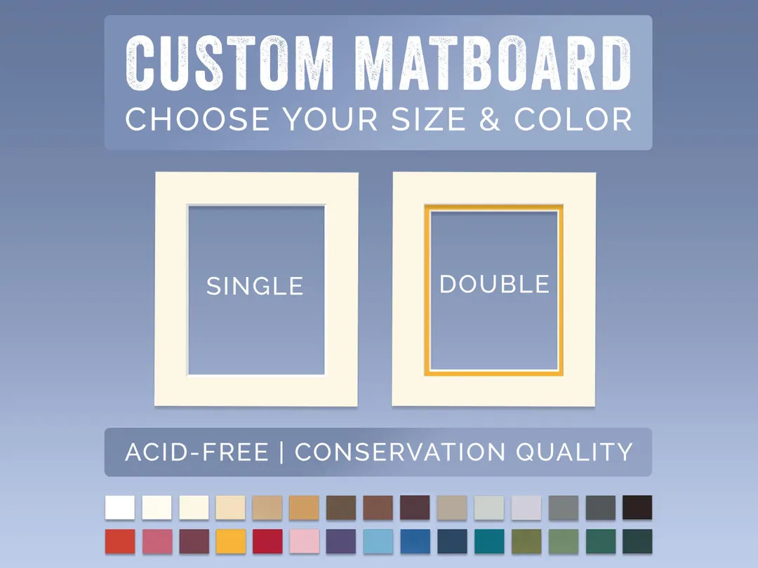 Custom Picture Frame Mat Board | Variety of Colors | Customized Opening | Acid-free Archival Cons... | Etsy (US)