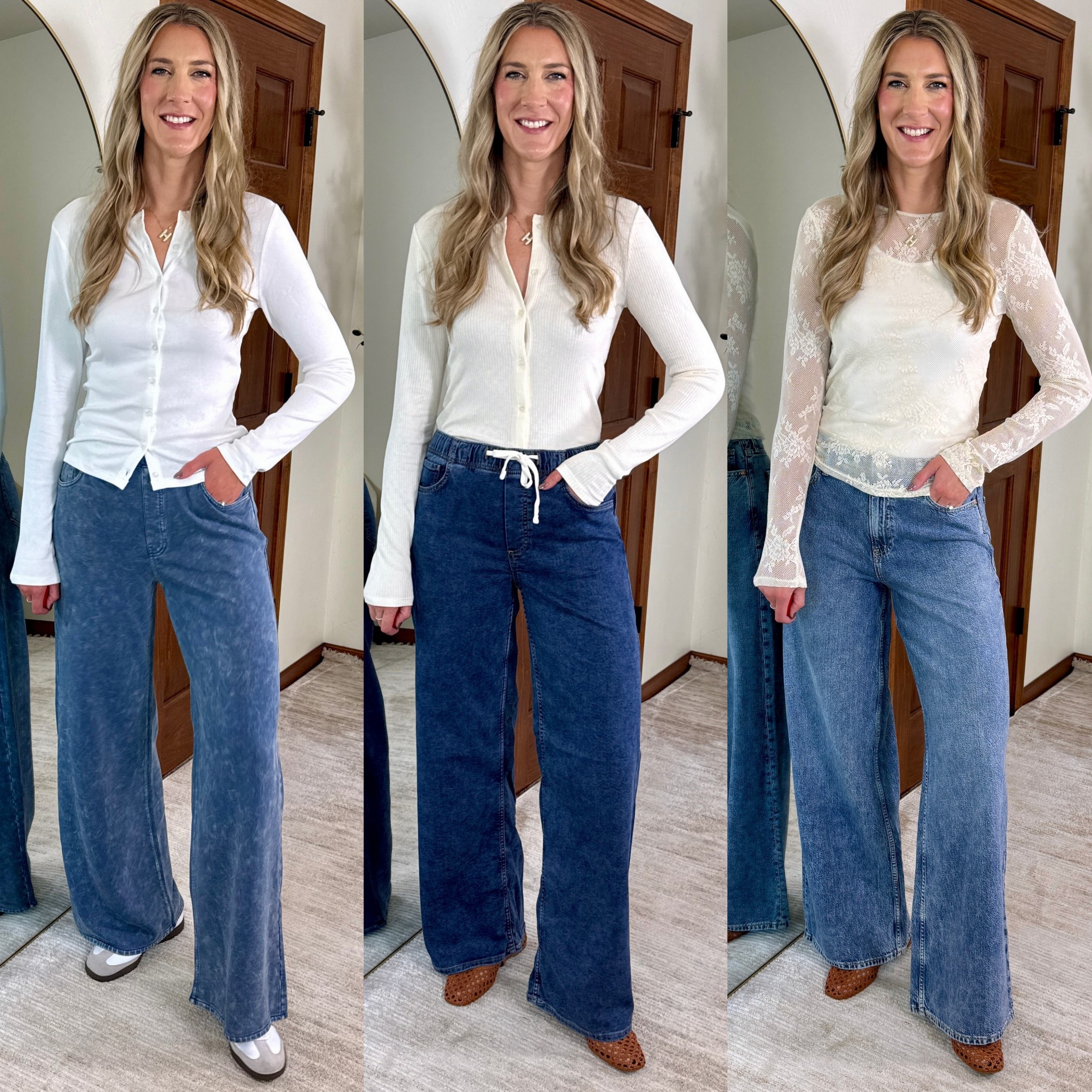 ⚠️MUST size down one in first Sweatpant jeans- they run big! True 29/tall I’m everything else.

Comfy jeans you can wear all day long! Super soft cotton denim that’s super comfy. Pull on drawstring jeans, and wide leg denim 

#LTKFindsUnder50 #LTKSaleAlert #LTKTall

#LTKMidsize #LTKTall