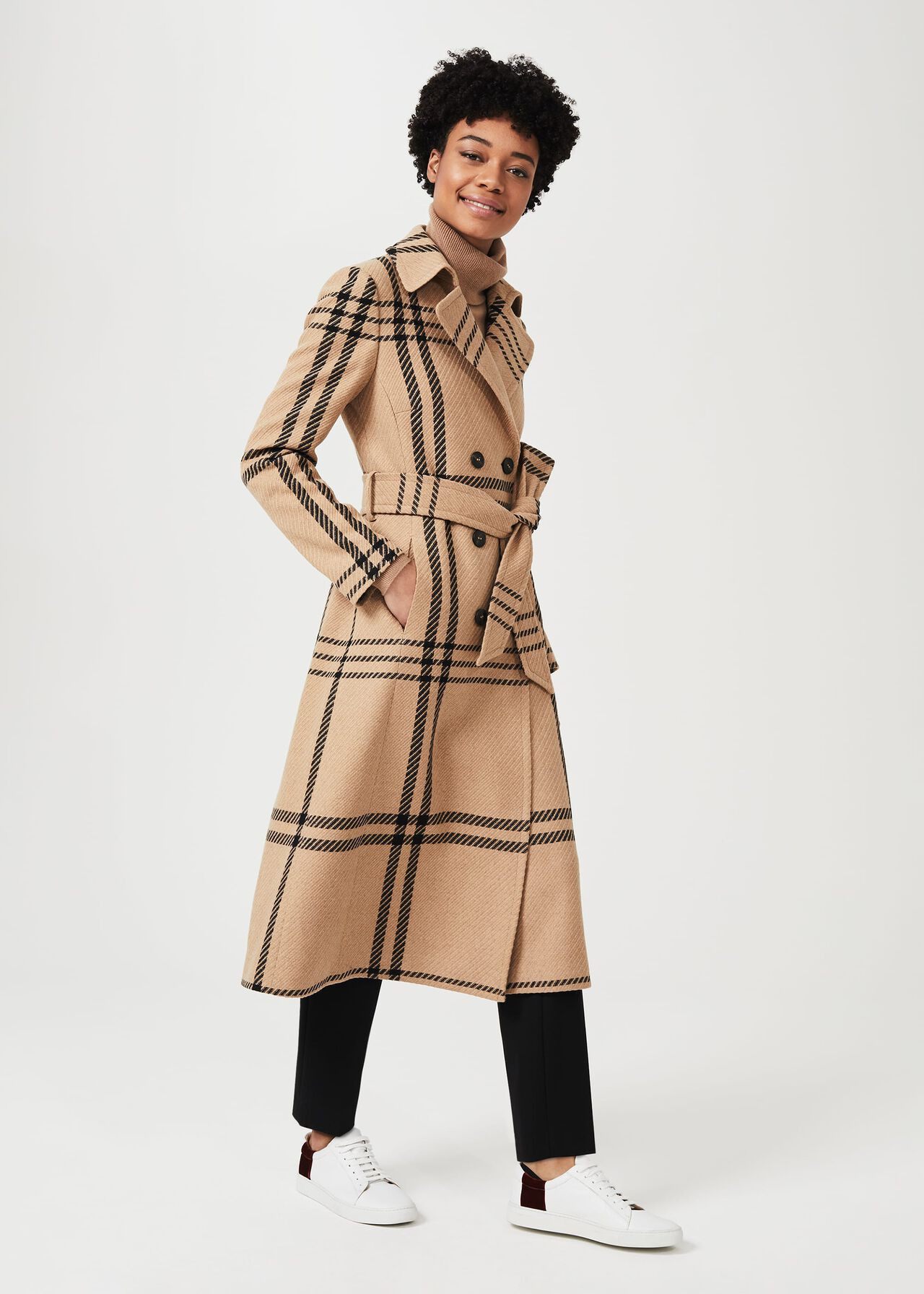 Faye Wool Blend Wrap Coat | Hobbs