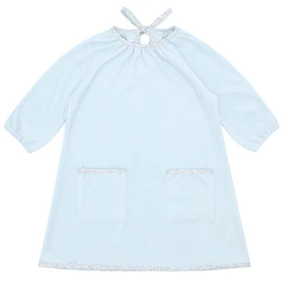 girls blue french terry dress | minnow