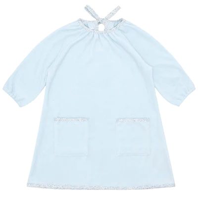 girls blue french terry dress | minnow