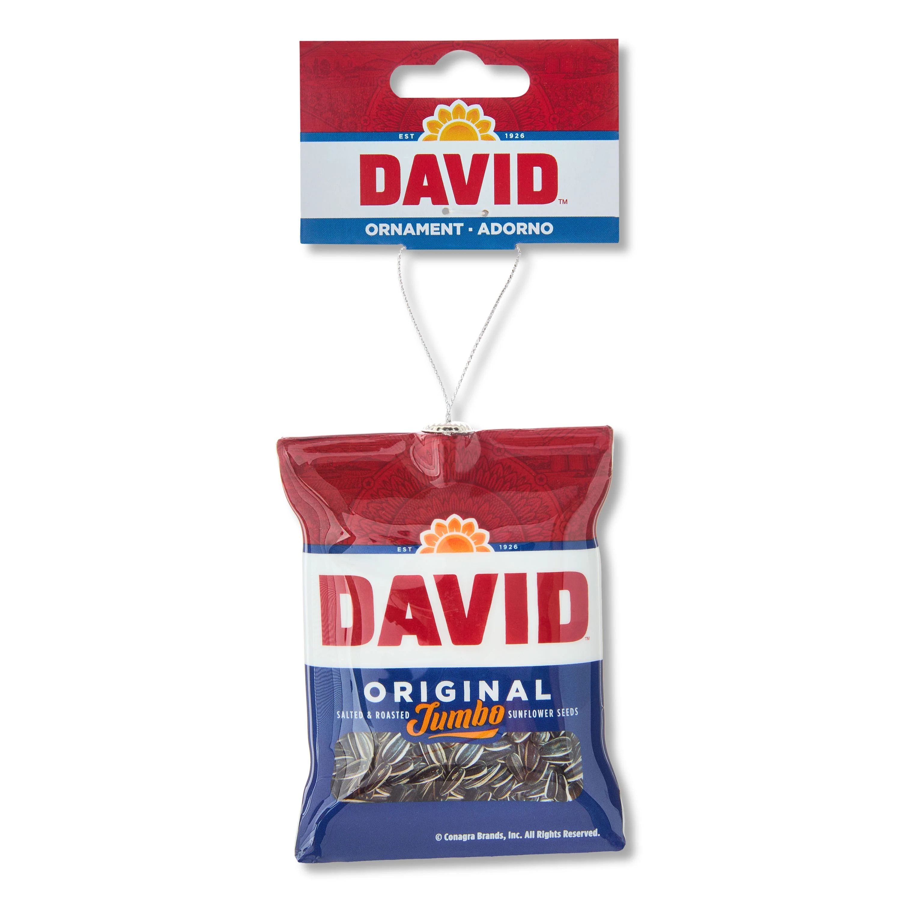 David's Sunflower Seed Decoupage Ornament, 4 inches Tall, Faux Food, Plastic, Red and Blue, by Ru... | Walmart (US)