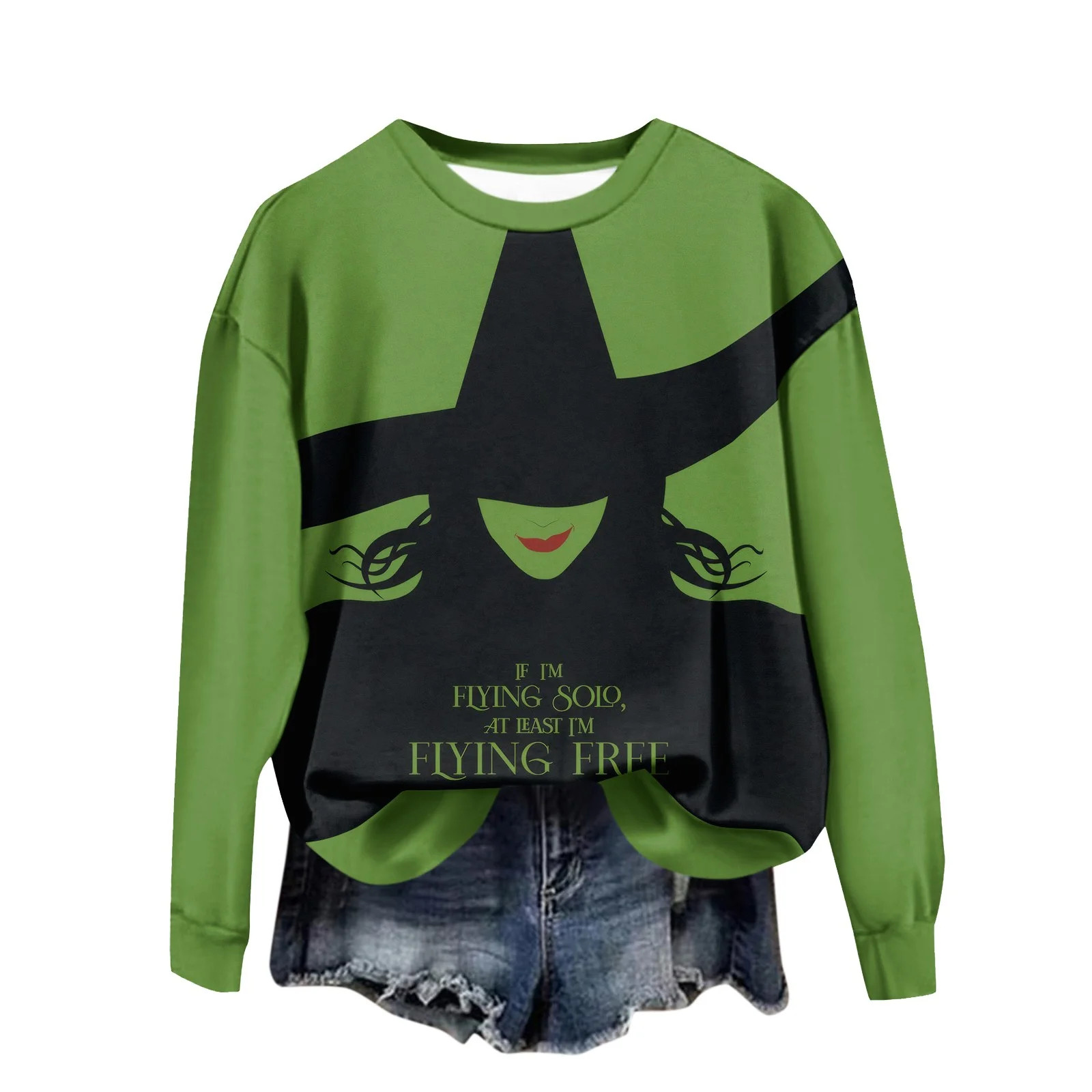 Womens Casual Wicked Pullover Tops Long Sleeve Shirts Crewneck Oversized Sweatshirts 2024 Fall Cl... | Walmart (US)