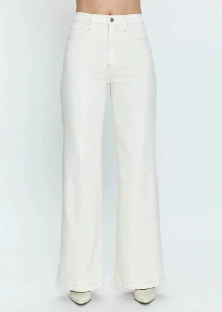 Lana High Rise Ultra Wide Leg Denim Pants In Ecru | Shop Simon