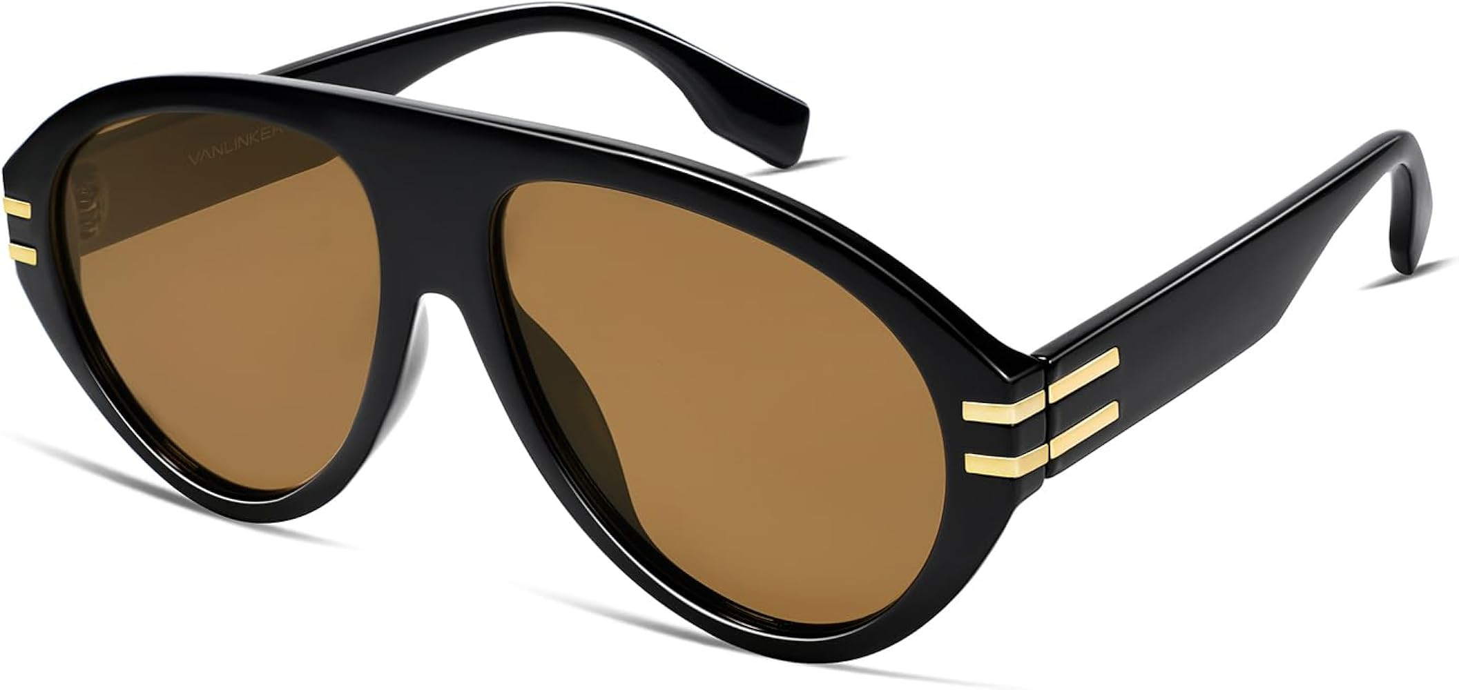 VANLINKER Polarized Retro Oversized Aviator Sunglasses Womens Mens Trendy 70s Vintage Sun Glasses... | Amazon (US)