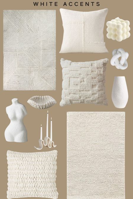 White accessories and rugs for a neutral honey 

#LTKHome