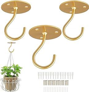 Ceiling Hooks for Hanging Plants - Metal Heavy Duty Wall Mounted Hangers for Hanging Bird Feeders... | Amazon (US)
