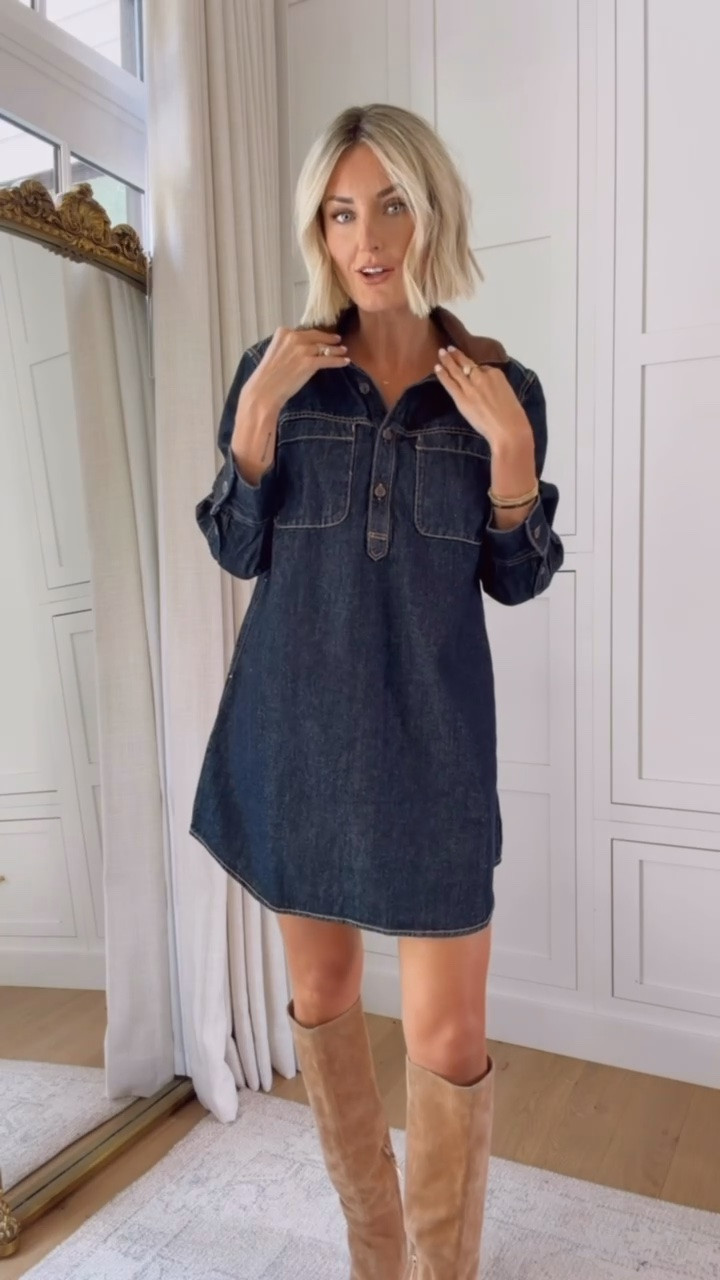 A super cute denim mini shirtdress for fall is a must! I love the dark wash for a seasonal look! Wearing XS

Loverly grey, old navy finds, affordable fashion women, fall outfit inspo, denim dress

#LTKootd #LTKSeasonal