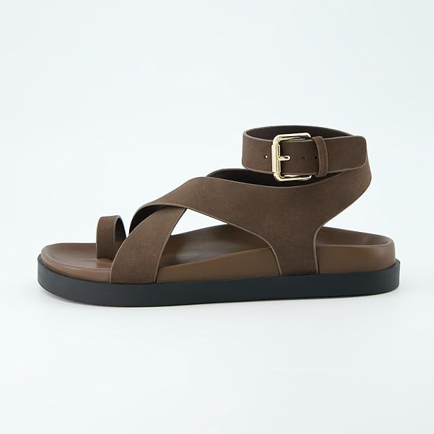 CUSHIONAIRE Women's Entry ankle wrap footbed sandal with +Comfort, Wide Widths Available | Amazon (US)