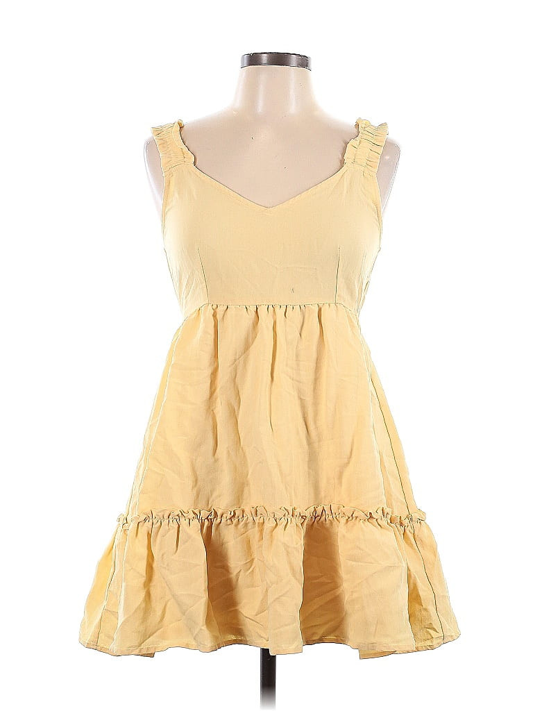 Blu Pepper Casual Dress - DropWaist: Yellow Dresses - Used - Size Medium | ThredUp